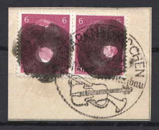 6pf Hitler Overprints, Local Mail, Soviet Russian Zone of Occupation, Germany (MARKNEUKIRCHEN Postmark)