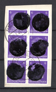 6pf Hitler Overprints, Local Mail, Soviet Russian Zone of Occupation, Germany (PENIG Postmark, Signed)