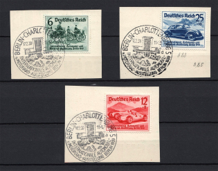 1939 Third Reich, International Automobile and Motorcycle Exhibition in Berlin (Full Set, First Day Cancelation)