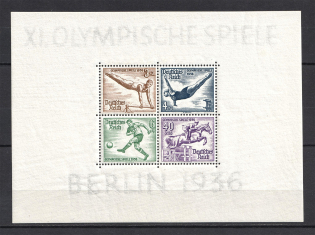 1936 Third Reich, Germany (Block Sheet #5x, CV $155, MNH)