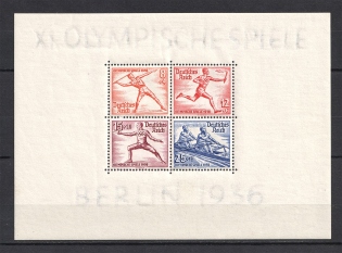 1936 Third Reich, Germany (Block Sheet #6z, Thick Paper, CV $400, MNH)