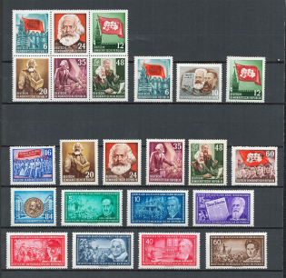 1953-55 German Democratic Republic, Germany (Full Sets, CV $40, MH/MNH)