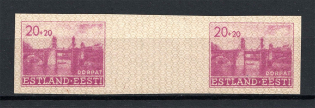 1941 20pf Occupation of Estonia, Germany (Gutter-Pair, Signed, CV $80, MNH)