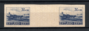 1941 30pf Occupation of Estonia, Germany (Gutter-Pair, Signed, CV $80, MNH)