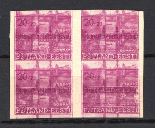 1941 20pf Occupation of Estonia, Germany (Multiple Printing, Print Error, Block of Four, Mi. 5DD, Signed, CV $520, MNH)