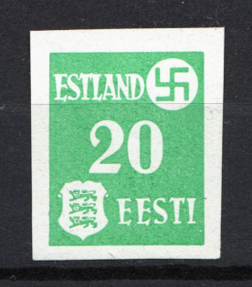 1941 20pf Occupation of Estonia, Germany (Mi. 2yU, IMPERFORATED, CV $200, MNH)