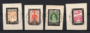 1933 Latvia Airmail (Full Set, CV $120, Canceled)