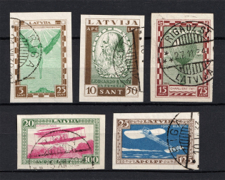 1932 Latvia Airmail (Signed, Full Set, CV $145, Canceled)