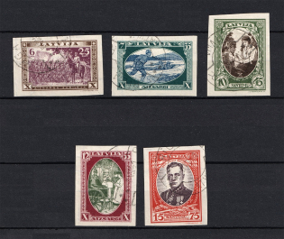 1932 Latvia (Imperforated, Full Set, Canceled, CV $40)