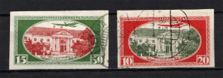 1930 Latvia Airmail (Imperforated, Full Set, CV $85, Canceled)