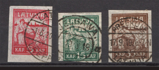 1919 Latvia (Pelure Paper, Full Set, Canceled, CV $70)