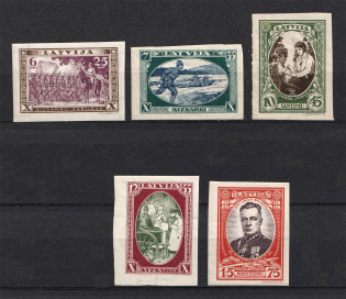 1932 Latvia (Imperforated, Full Set, CV $50, MNH/MH)