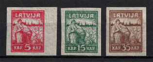 1919 Latvia (Pelure Paper, Full Set, CV $60, MNH/MH)