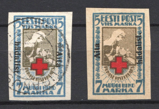1923 5M Estonia (Normal+Inverted Overprint, Canceled/MH)