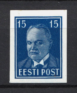 1936-40 15S Estonia (PROBE, Proof, Stamp by Sc. 126, Imperforated, Signed, MNH)