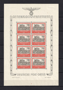 1943-44 10Z General Government, Germany (Block, Sheet, CV $25)