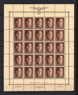 1942 1.20Z+1Z General Government, Germany (Full Sheet, MNH)