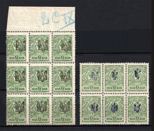 Poltava Odessa Type 1, Ukraine Tridents Blocks (MNH)