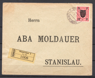 1919 West Ukraine Registered Cover Stanislau (Ivano-Frankivsk)