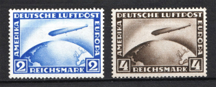 1928 Weimar Republic, Germany Airmail (Mi. 423-424, Full Set, CV $550, MNH)