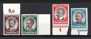 1934 Third Reich, Germany (Control Numbers, Mi. 540-543, Full Set, CV $250, MNH)