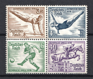 1936 Third Reich, Germany (Block of Four, CV $50, MNH)