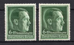 1938 Third Reich, Germany (Mi. 672x+672y, Horizontal+Vertical Gum, Signed, Full Set, CV $230, MNH)