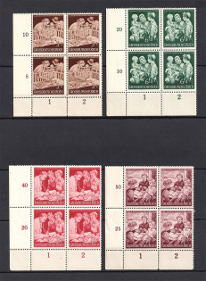1944 Third Reich, Germany (Control Numbers, Blocks of Four, Full Set, MNH)