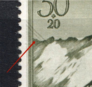 1944 30pf Third Reich, Germany (Mi. 885 I, Two Lines under Mountaing, Print Error, Signed, CV $100, MNH)