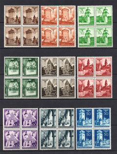 1940 General Government, Germany (2 Scans, Blocks of Four, Full Set, CV $80, MNH)