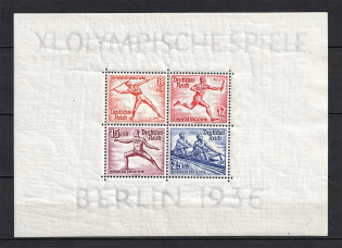 1936 Third Reich, Germany (Souvenir Sheet Mi. 6, CV $155, MNH)