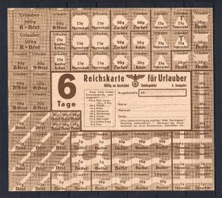 ‘6 Days’ Reich Card for Vacationers, Germany (Block, MNH)