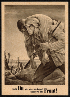 1943 NSDAP in the Generalgouvernement. Postal propaganda You are not the measure! On the contrary, it’s the Front!