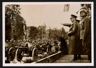 1941 The Fuhrer with his troops in Warschau Special cancellation commemorating Hitler’s 52nd birthday