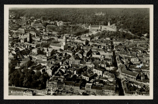 1935 Karlsruhe from an airplane The pictorial cancellation (Bachmann Karlsruhe 23)