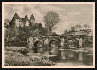 "1937 Munich House of German Art Josef Burger ""The Old Bridge"""