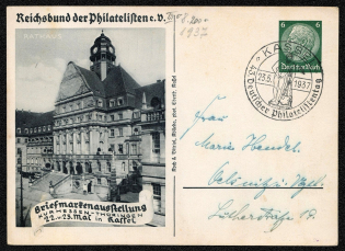 1937 Stamp Exhibition Kurhessen - Thuringia, 22—23 May in Kassel. Photo of Town Hall