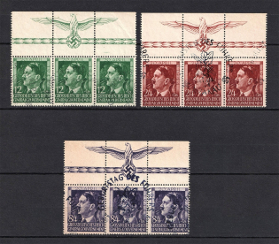 1944 General Government, Germany (Eagle on the Field, Strips, Full Set, Canceled)