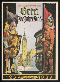 1937 Official Gera City Festival Postcard celebrating Gera’s 700 years