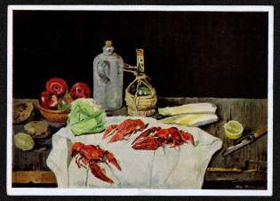 1937 Munich House of German Art Anton Kurmaier “Lobster Still Life”