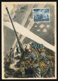 1943 Wehrmacht Souvenir Postcard Medium anti-aircraft artillery.