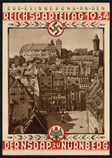 1934 Reich party rally of the NSDAP in Nuremberg, Albrecht Durer Memorial with the Imperial Castle