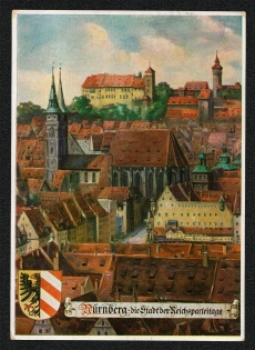 1936 Reich party rally of the NSDAP in Nuremberg, View of the Castle with St. Sebaldus Church
