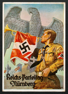 1936 Reich party rally of the NSDAP in Nuremberg, Hitler Youth Trumpeter, RARE card
