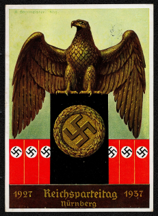 1937 Reich party rally of the NSDAP in Nuremberg, Eagle, RARE card