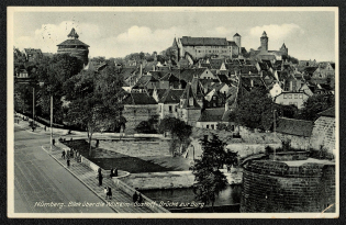 1938 Reich party rally of the NSDAP in Nuremberg, View across the Wilhelm-Gustloff Bridge to the Castle