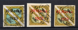 1923 Estonia Airmail (Mi. 43B-45B, Full Set, Canceled, Forgeries)