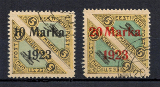 1923 Estonia Airmail (Full Set, Mi. 43 A-44 Aa, Canceled, Forgeries)