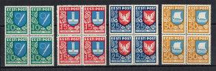 1940 Estonia (Mi. 152-155, Blocks of Four, Full Set, CV $270, MNH)