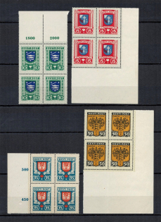 1936 Estonia (Mi. 109-112, Blocks of Four, Corner Margins, Full Set, CV $510, MNH)